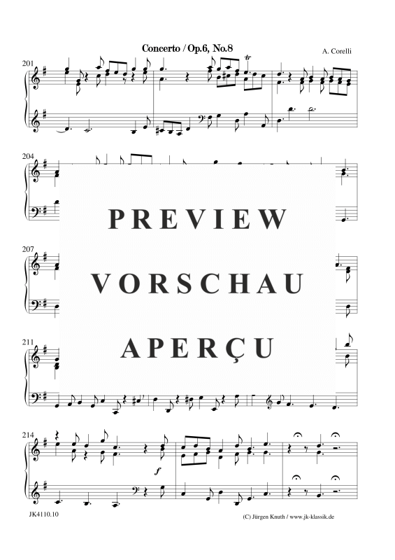 gallery: Concerto Op.6. No.8, , Klavier/Cembalo Solo