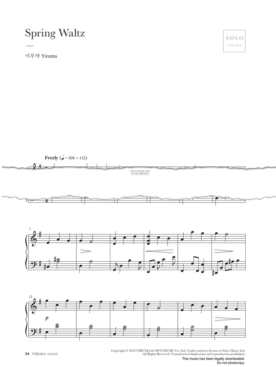 Produktgalerie: Seite 1 von 1 Spring Waltz, Yiruma, Klavier