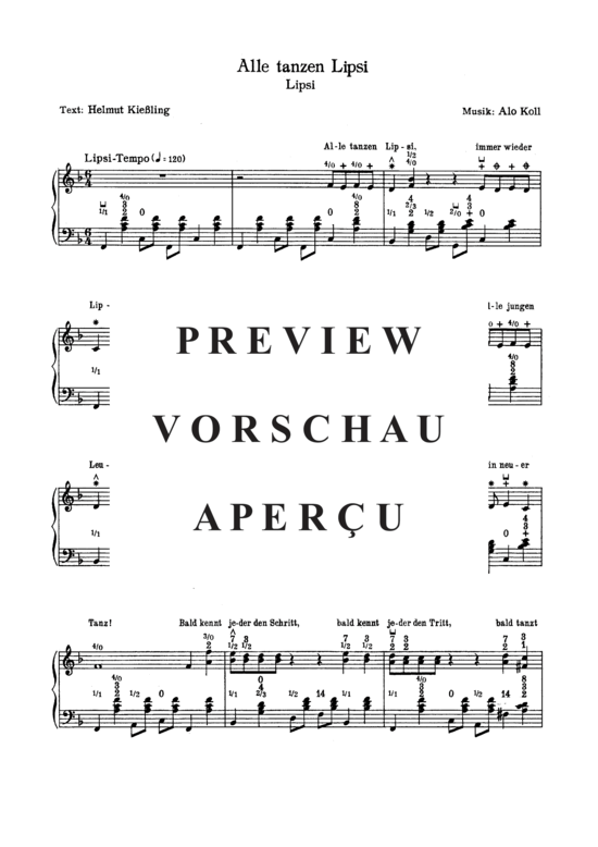 Product gallery: Page 4 of 4 Alle tanzen Lipsy , , Piano and Voice