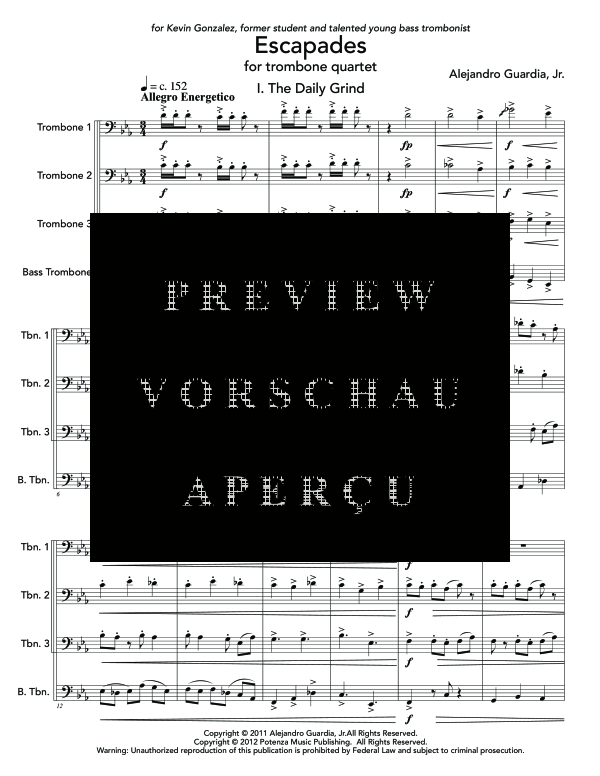 Product gallery: Page 5 of 11 Escapades, , (Trombone quartet)