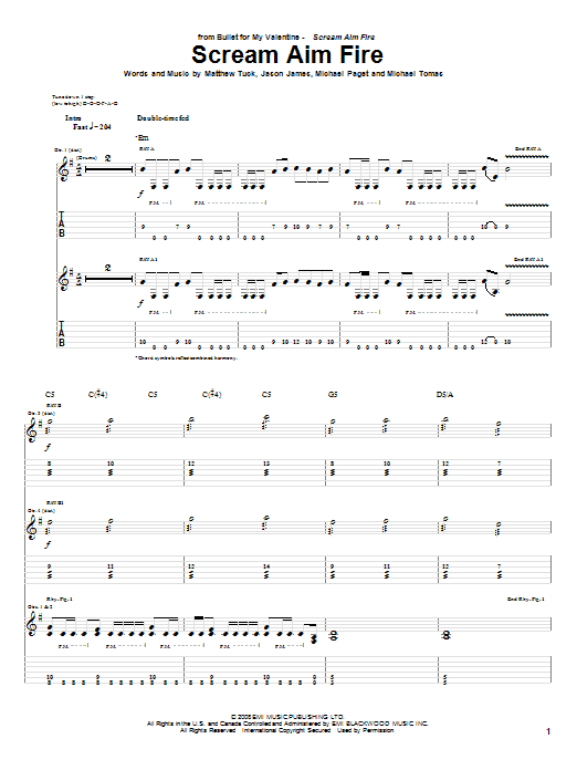 Produktgalerie: Seite 1 von 1 Scream Aim Fire, Bullet For My Valentine, Gitarre