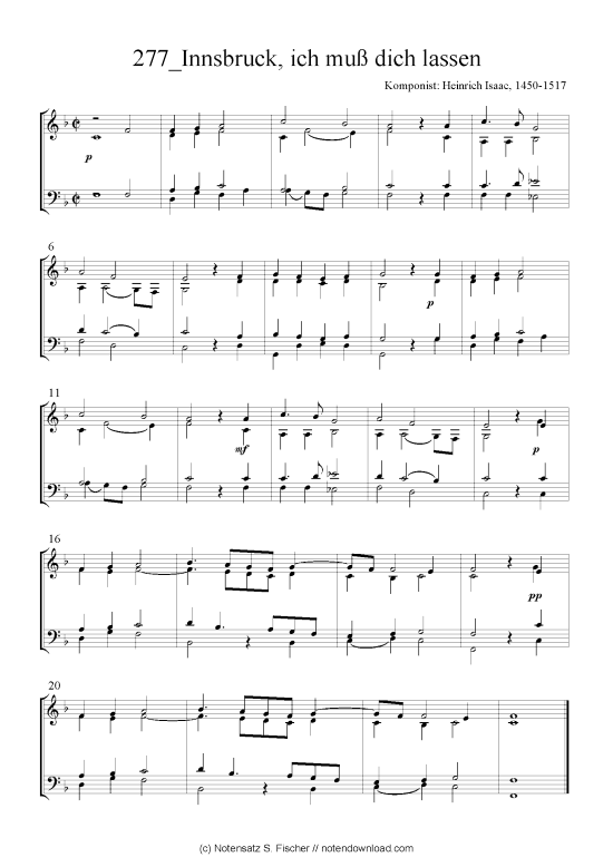 Product picture to: Innsbruck, ich muß dich lassen Heinrich Isaac, 1450-1517