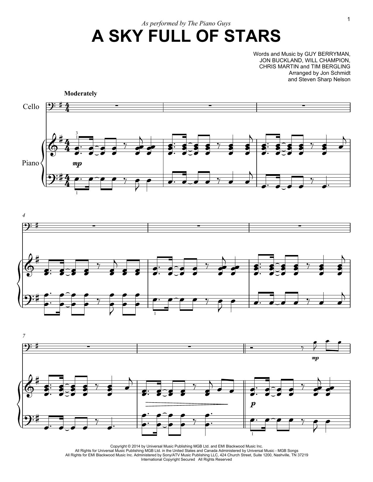 Produktgalerie: Seite 1 von 1 A Sky Full Of Stars, The Piano Guys, Klavier
