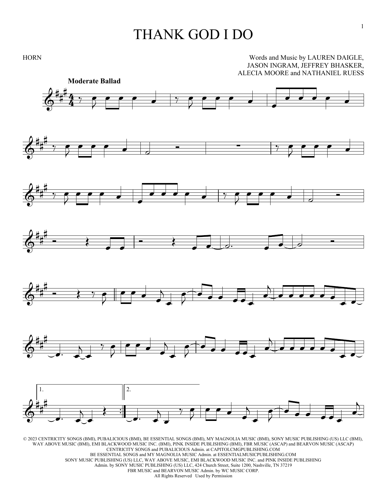 Produktgalerie: Seite 1 von 1 Thank God I Do, Lauren Daigle, Horn