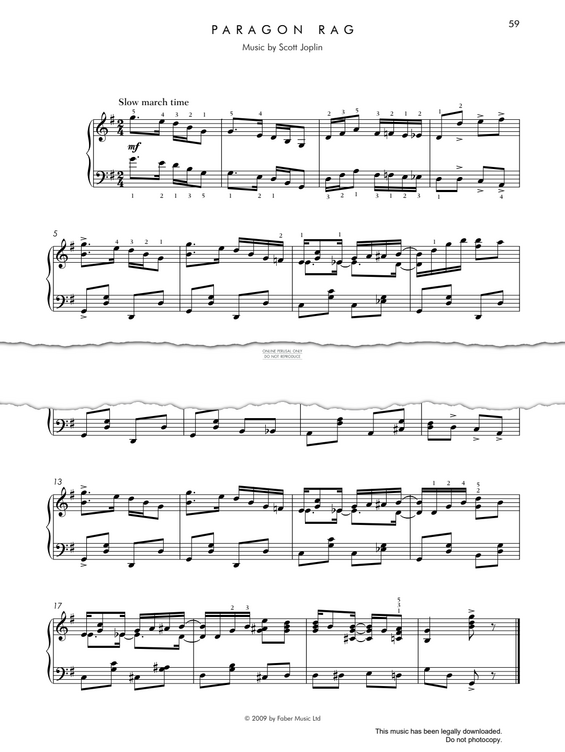 Produktgalerie: Seite 1 von 1 Paragon Rag, Scott Joplin, Klavier