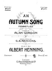 Produktbild zu: An Autumn Song (Herbstlied)