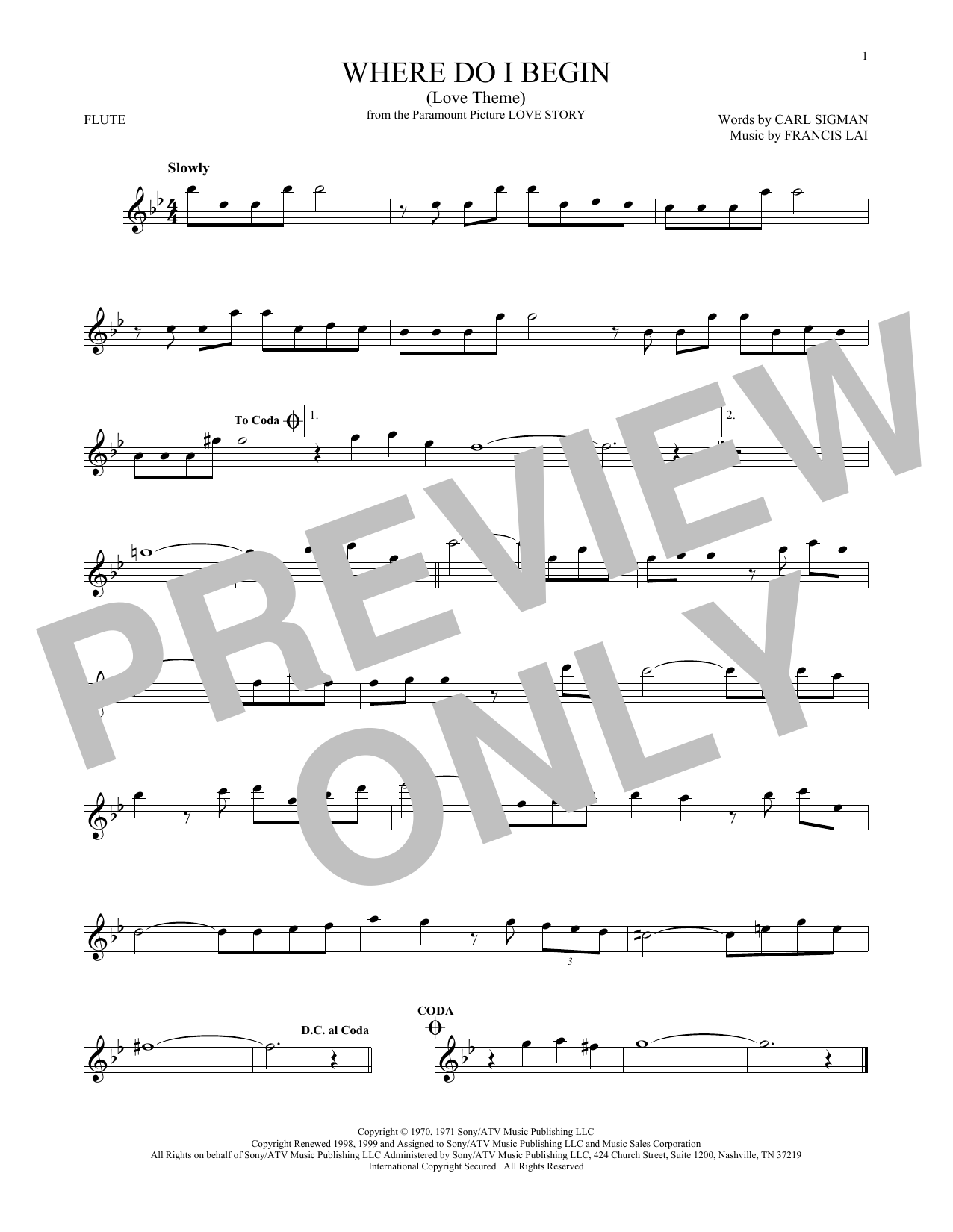 Product gallery: Page 1 of 1 Where Do I Begin (Love Theme), Andy Williams