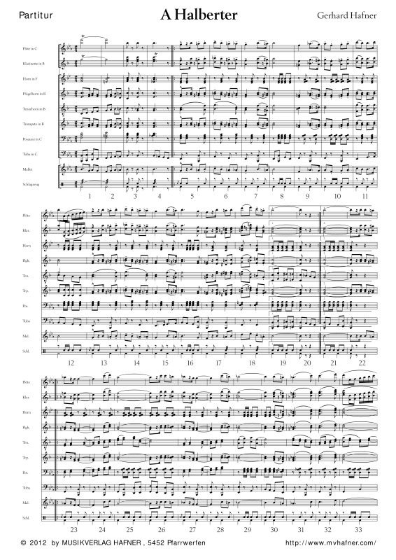 A Halberter - Noten von Gerhard Hafner - MH20121066 | notendownload