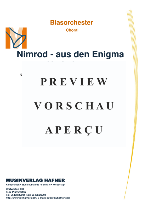 Nimrod - aus den Enigma Variationen - Noten von Edward Elgar ...