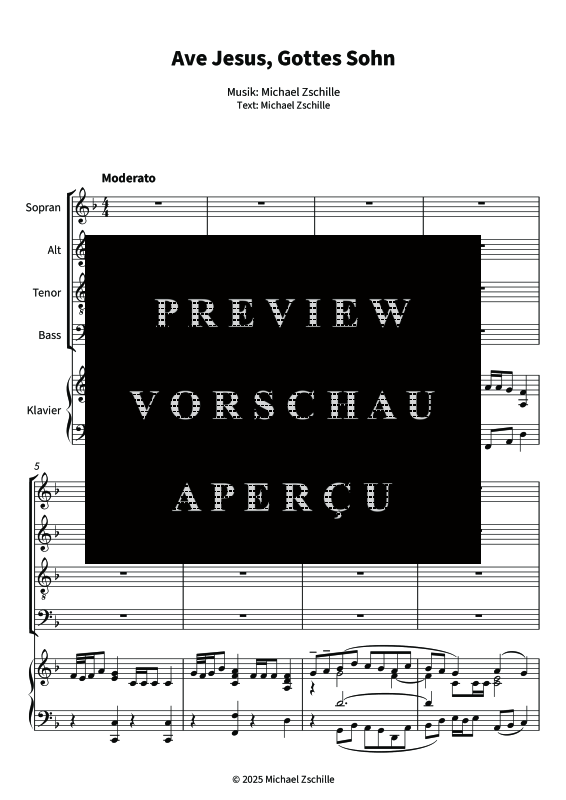 Ave Jesus, Gottes Sohn - Noten von Michael Zschille - 4251133777307 ...