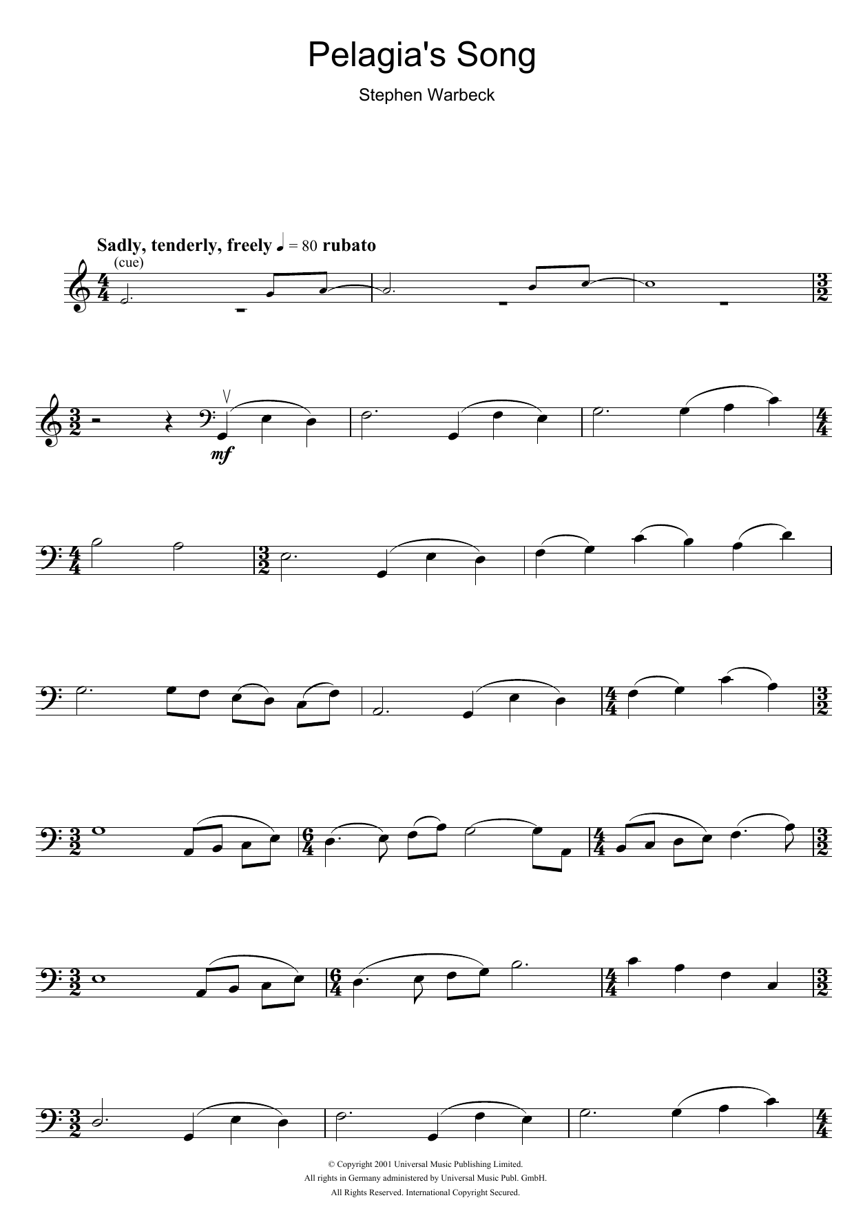 Pelagia's Song (from Captain Corelli's Mandolin) (Stephen Warbeck ...