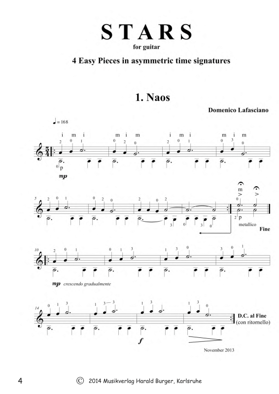 Stars for Guitar - Noten von Domenico Lafasciano - MHB2045 | notendownload