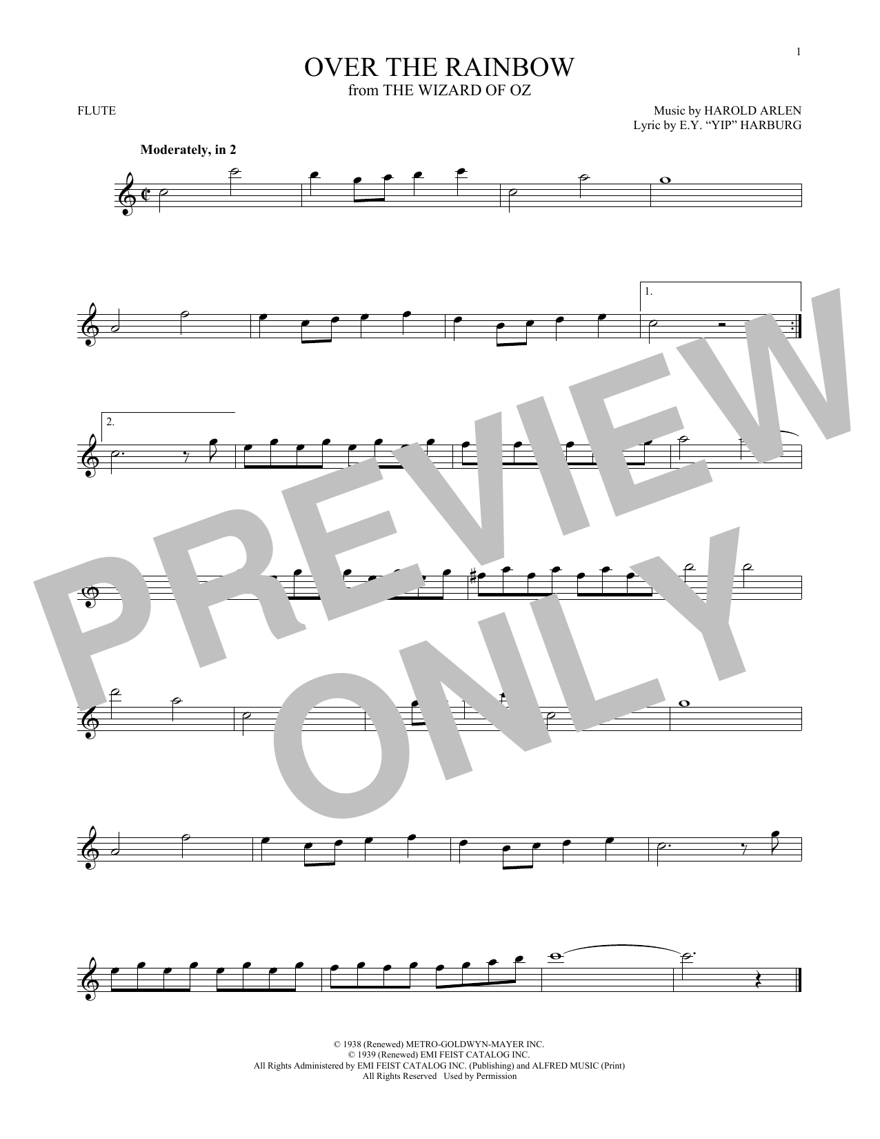 Over The Rainbow (from The Wizard Of Oz) (Judy Garland) | Sheet Music ...