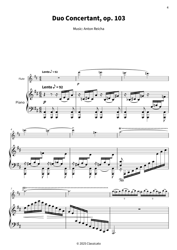 Grand duo concertant - duo for flute and piano - Noten von Anton Reicha ...