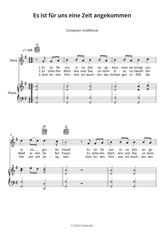 Es ist für uns eine Zeit angekommen - Noten von traditional