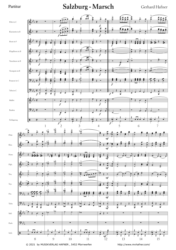 Salzburg - Marsch - Noten von Gerhard Hafner - MH20211237 | notendownload