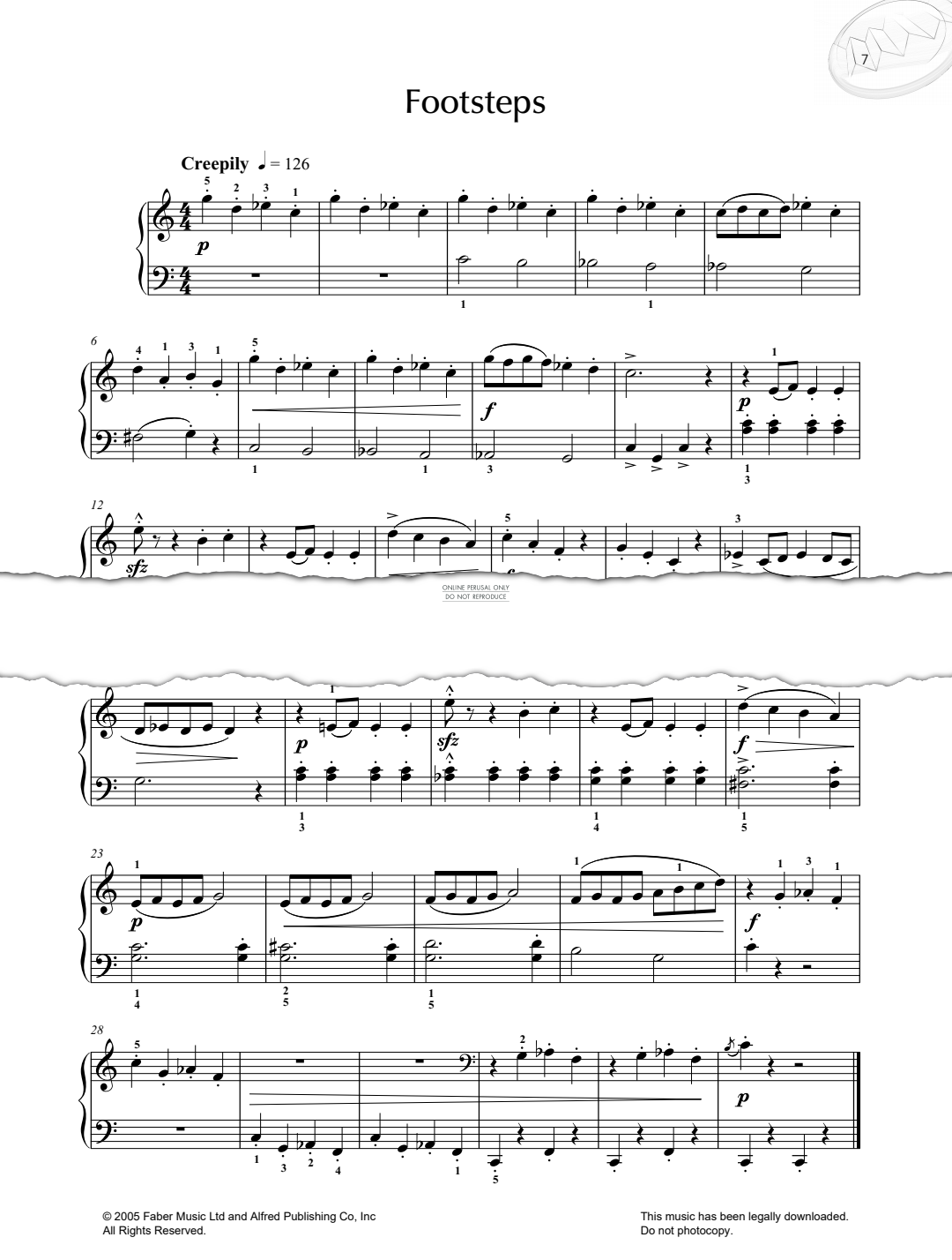 Footsteps (Louise Chamberlain) | Sheet Music: Piano | PDF Download