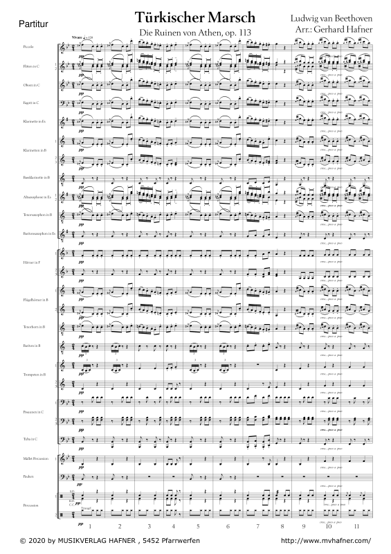 Türkischer Marsch - Noten von Ludwig van Beethoven - MH20191222 ...
